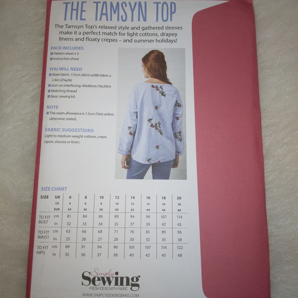 Simply Sewing, The Tamsyn Top, size 4-18 - Picture 4 of 4